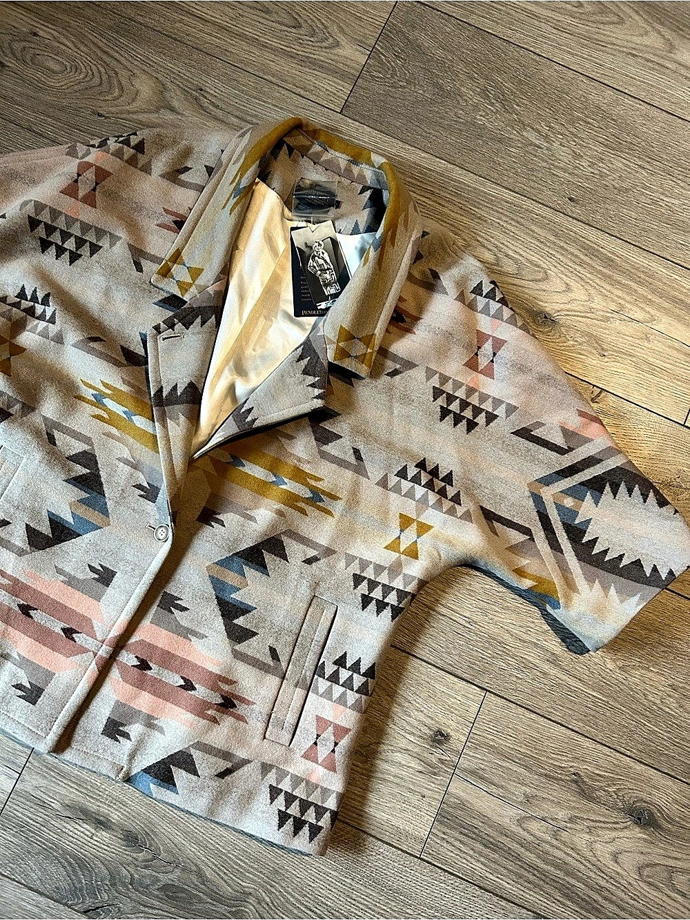 Pendleton Women's White Sands Kimono Coat Western Virgin Wool Size Large New